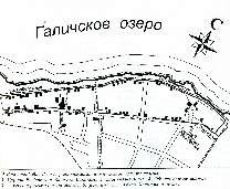 Рыбная слобода. 
Схема расположения памятников истории и культуры: 
1. Церкви Введения и Василия Великого. 
2. Дом священника. 
3. Общественное здание. 
4. Торгово-промышленное здание. 
5. Дом причта церкви Иоакима и Анны